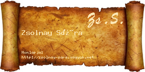 Zsolnay Sára névjegykártya