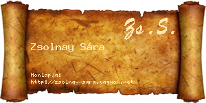 Zsolnay Sára névjegykártya