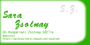 sara zsolnay business card